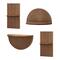 American Art Decor Half Circles Meet Right Angles 4-Piece Shelf Set - 10" x 5.5", 6.25" x 11.75"